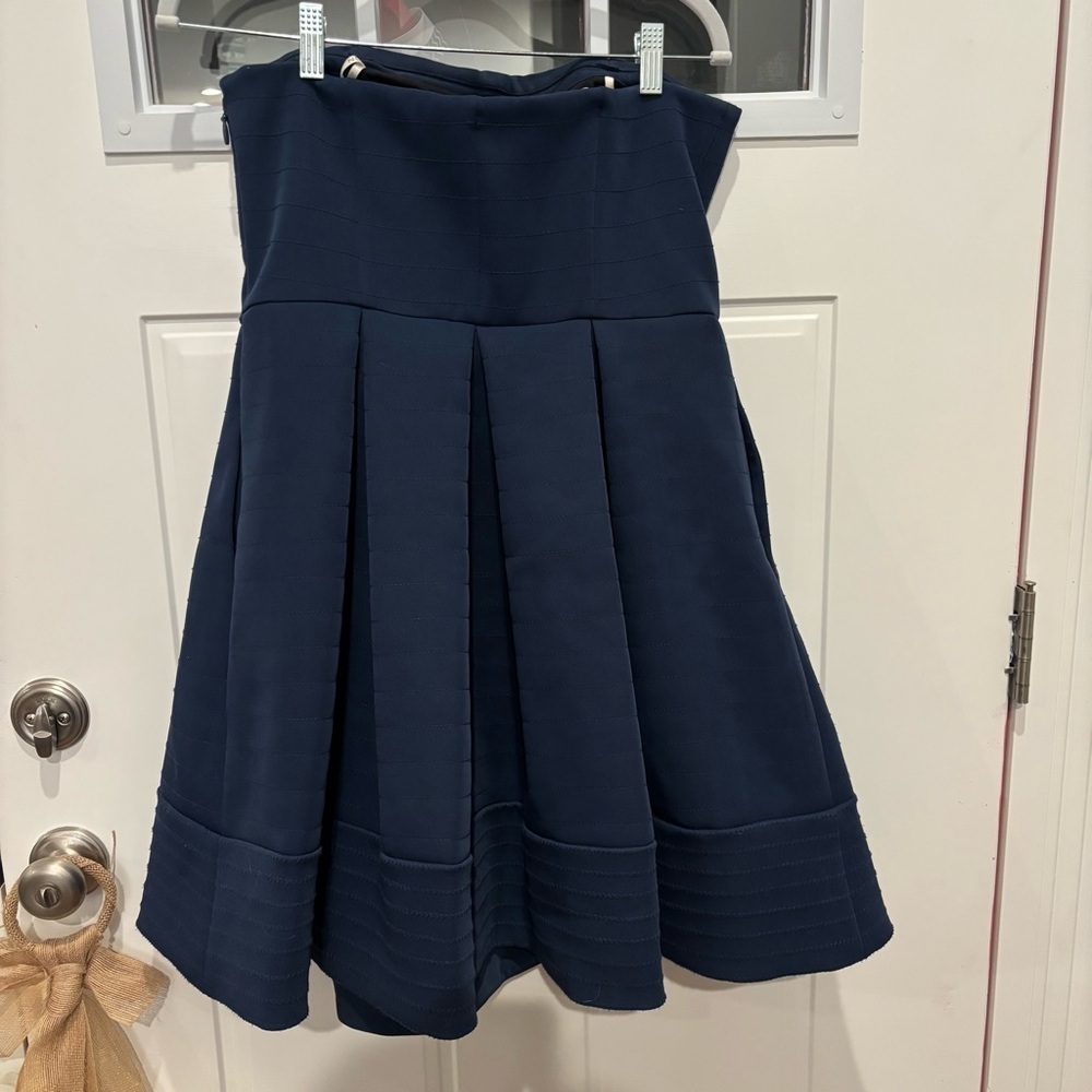 Halston Strapless Dress Navy - Picture 3 of 12